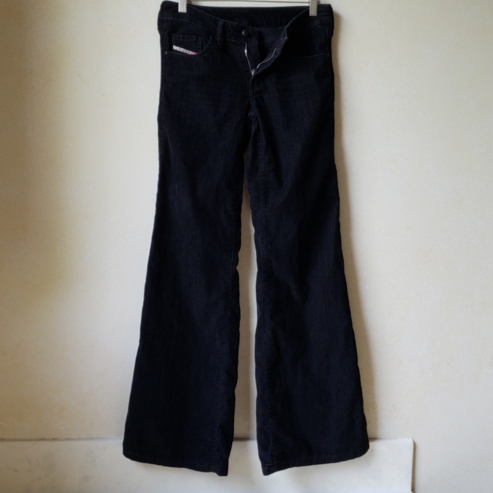 Donated! Diesel Black Flare Corduroy Pants Size 25